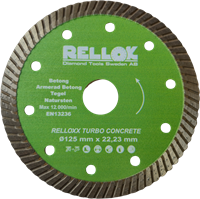 + Diamantkapklinga RELLOXX Turbo Concrete 125mm Höjd:10 Hål:22.23